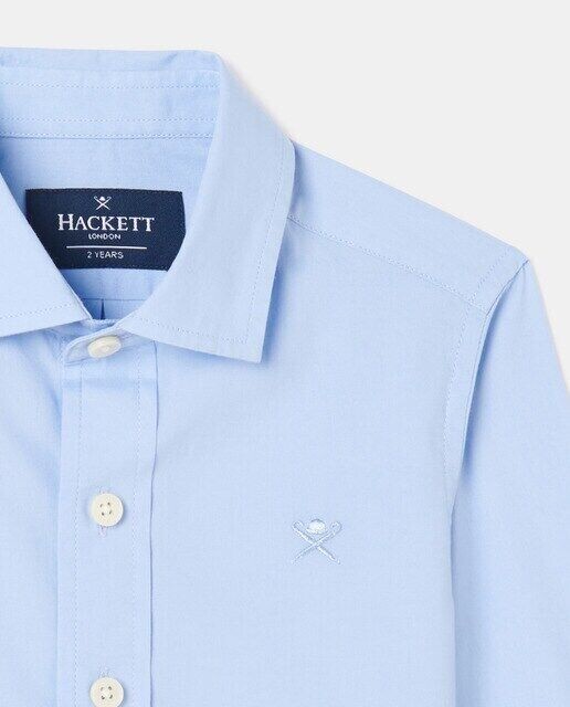Торжественная рубашка для мальчика из поплина Hackett, светло-синий — фото 2