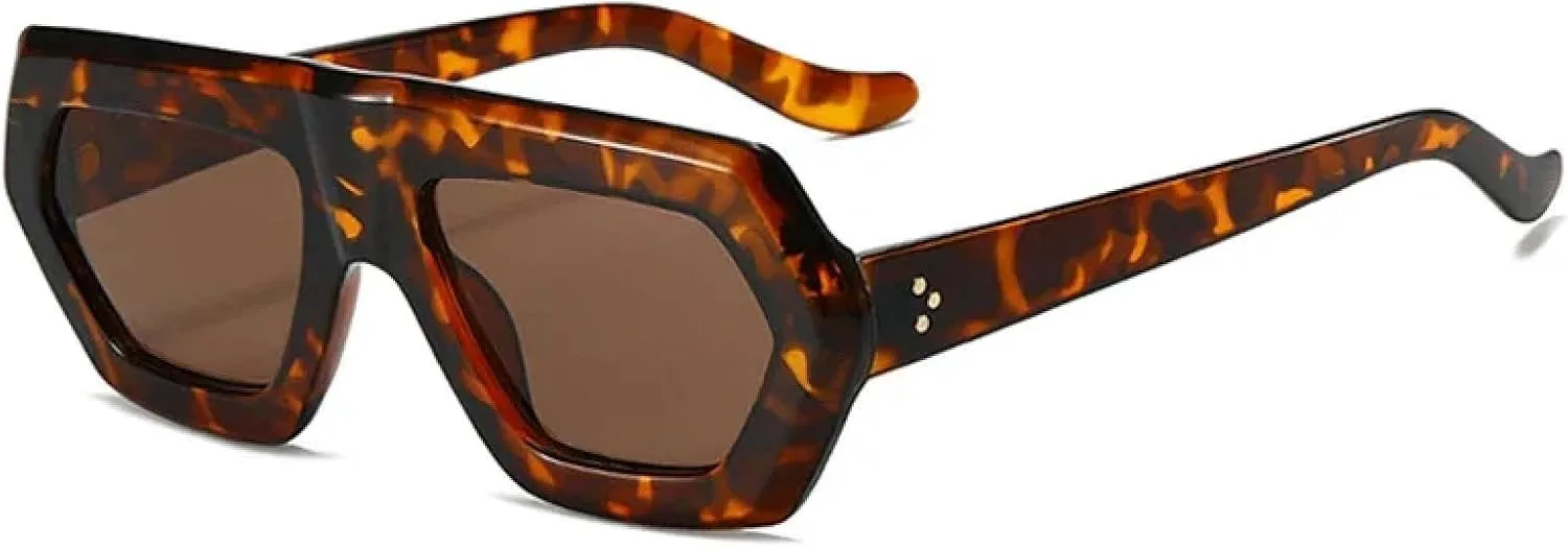 

Модные женские солнцезащитные очки с градиентным переходом цвета, леопардовый принт, ретро-очки, мужские очки с прозрачными линзами, оправа UV400 HHZZYVY, Leopard Tea