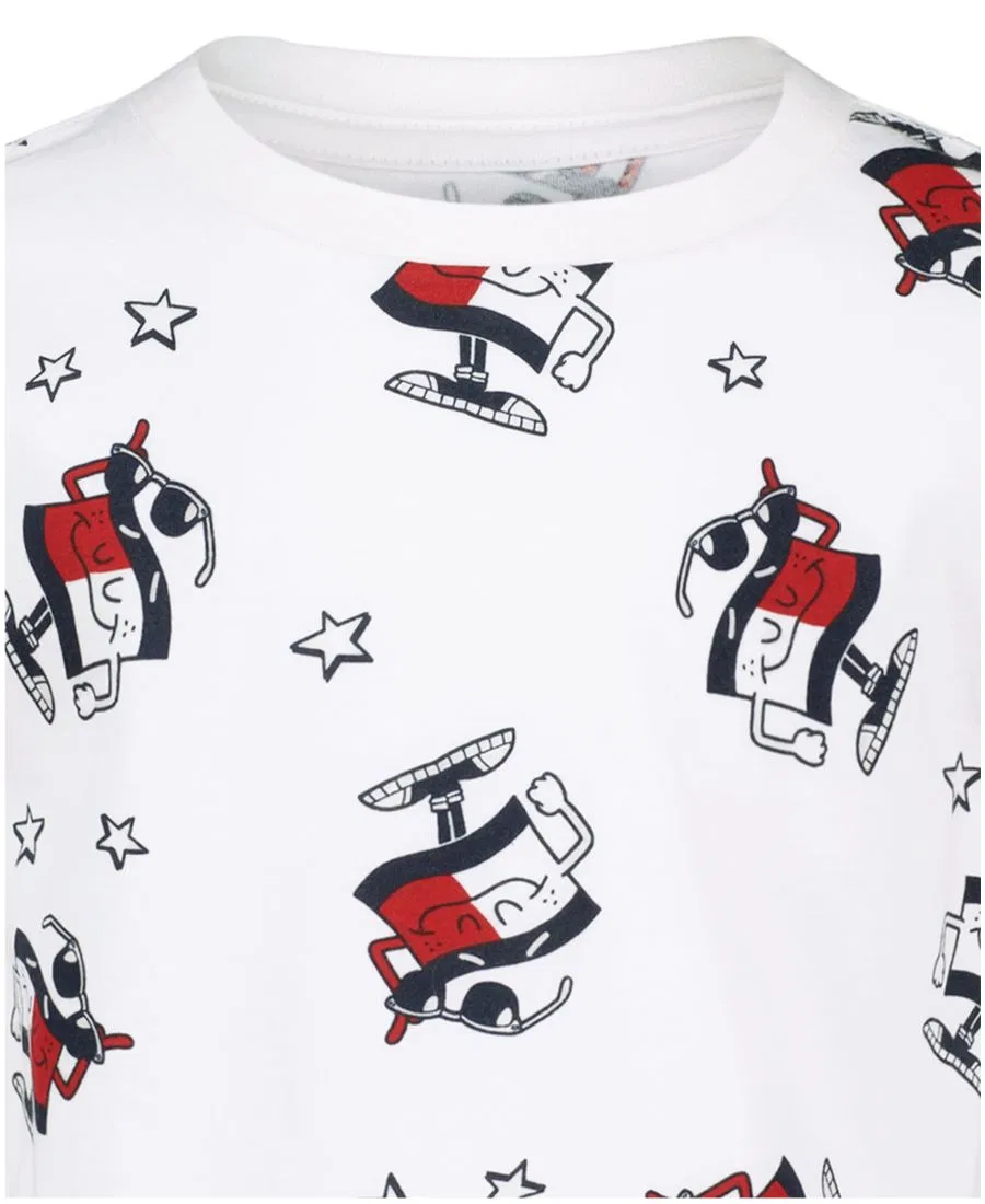 Детская футболка с коротким рукавом и графическим принтом, размер 2T-7 Tommy Hilfiger, белый — фото 4