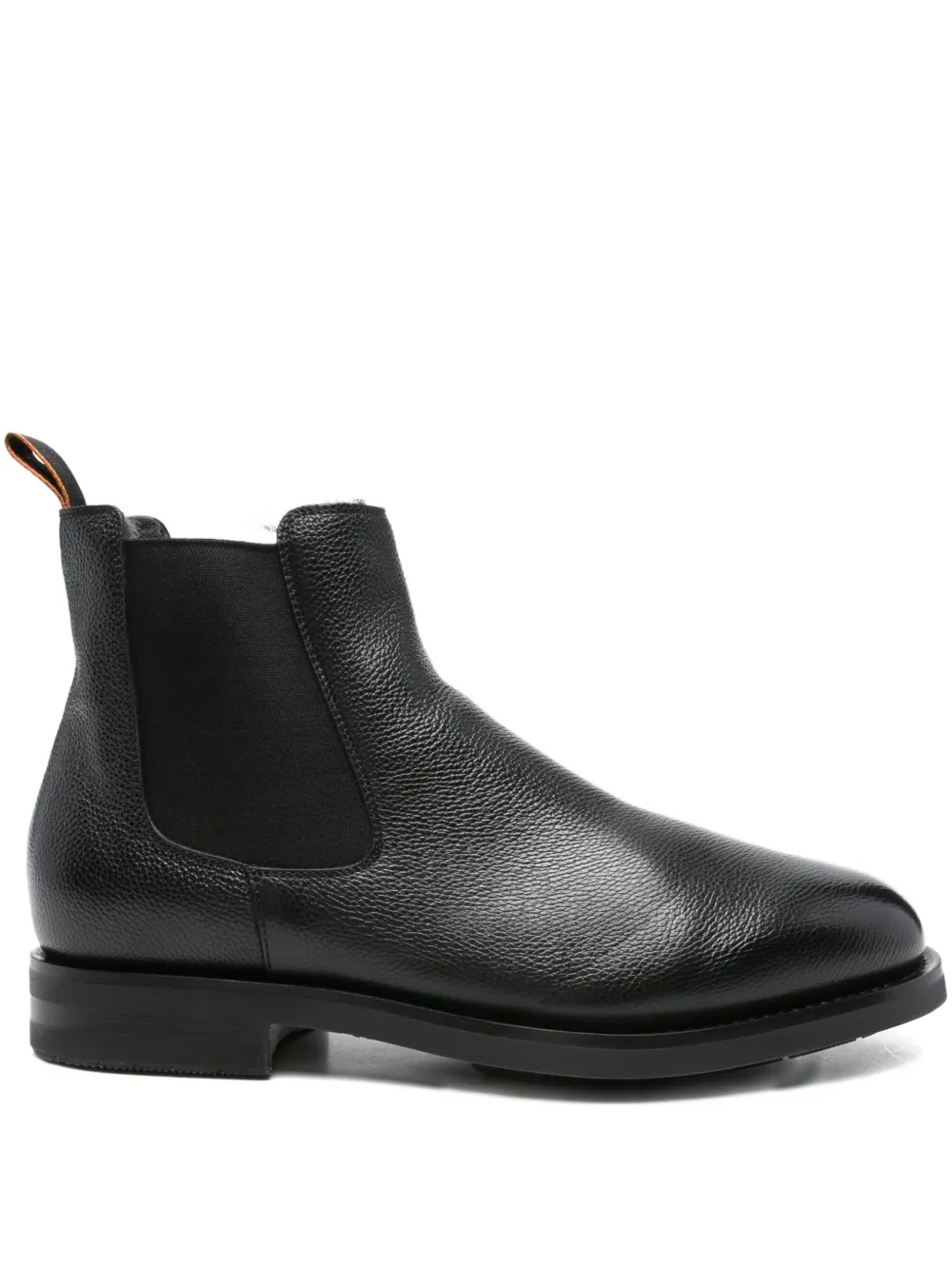 

Ботинки из кожи с эластичными вставками Santoni, черный