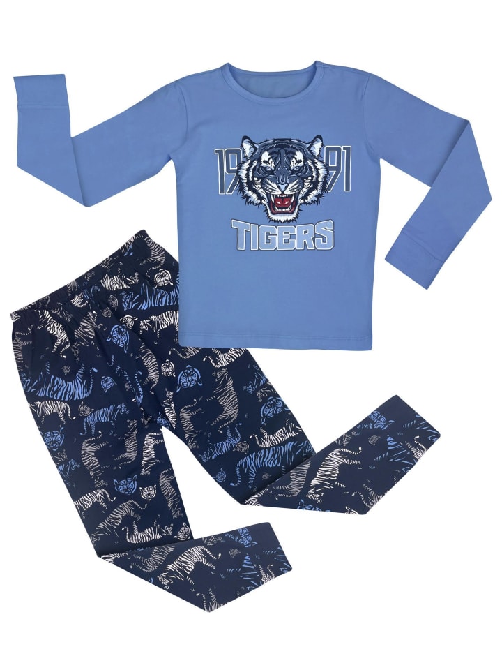 

LOREZA Пижама из двух частей с длинными рукавами - Тигровый цвет - Разноцветная