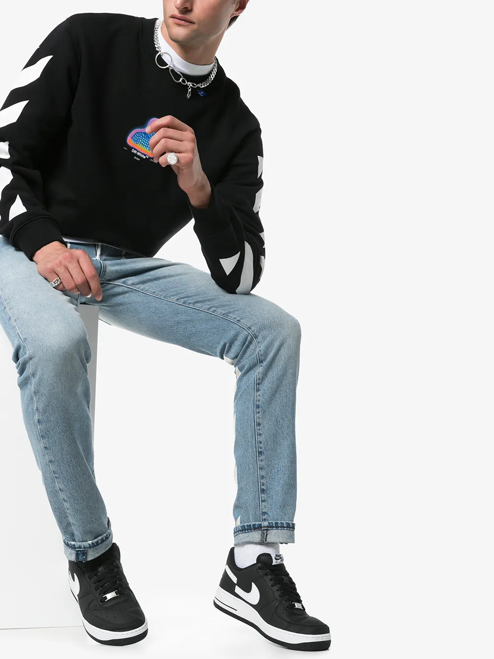 Кроссовки Air Force 1 из коллаборации с Comme des Garçons и Supreme Nike, черный — фото 2