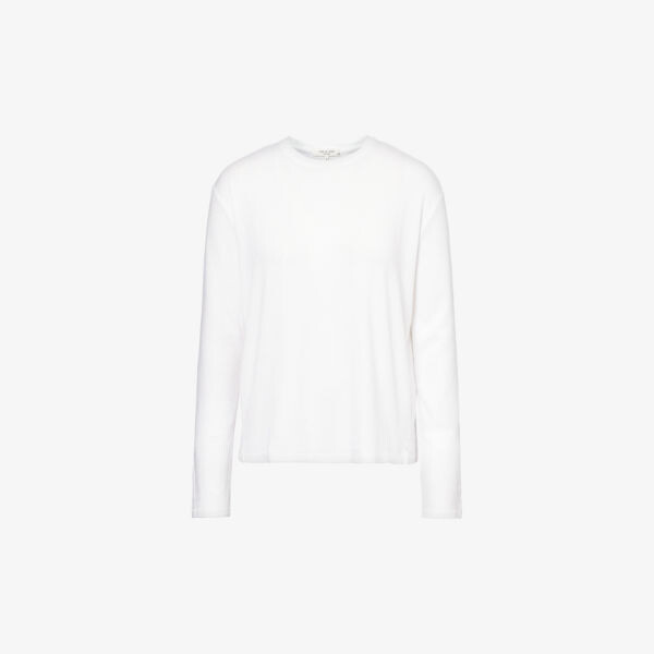 

Тканый топ с разрезом по краю и длинными рукавами Rag & Bone, белый