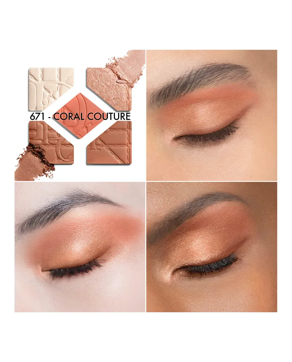 Тени для век show 5 Couleurs лимитированное издание Cannage Dior, 671 - Coral Couture — фото 3