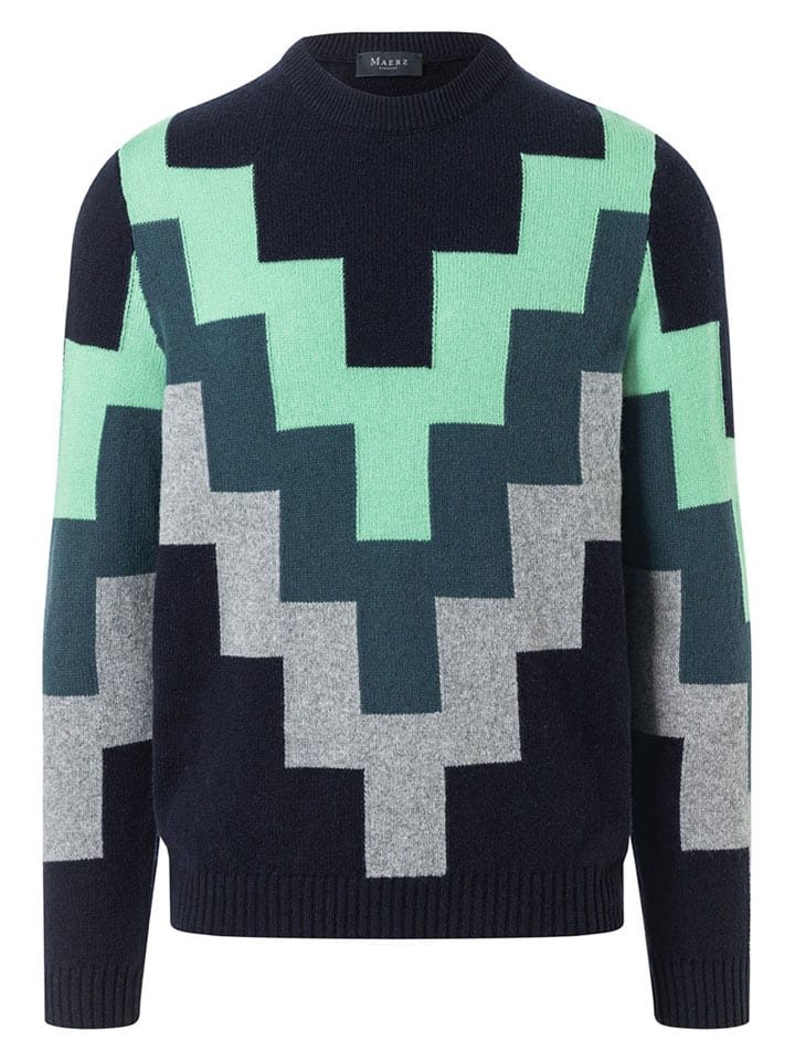 

Maerz Muenchen Шерстяной свитер темно-синего цвета