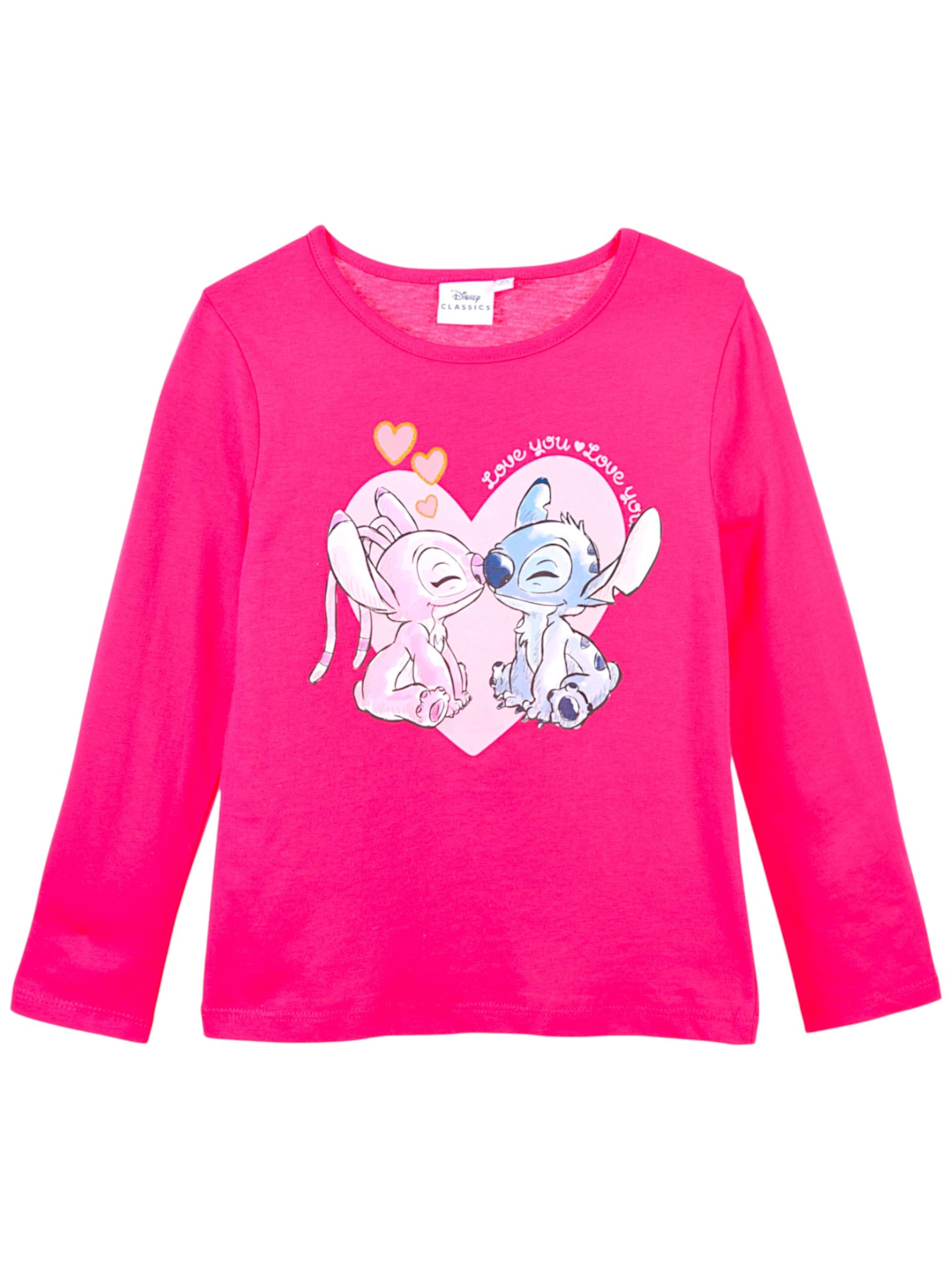 

Disney Lilo & Stitch Лонгслив 'Disney Stitch Langarmshirt' в темно-розовом цвете