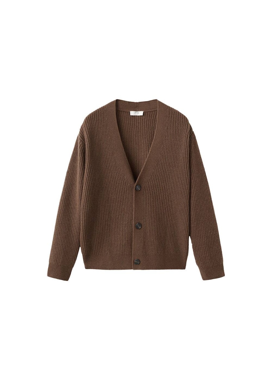 

Вязаный кардиган MANGO MAN Milano, карамель