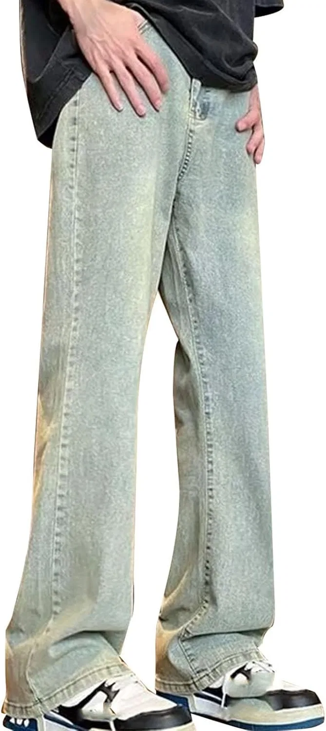 Джинсы, прямые, Vintage, желтые generic