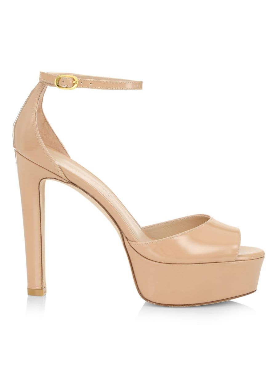 Кожаные сандалии на платформе Stuart Weitzman, цвет Adobe