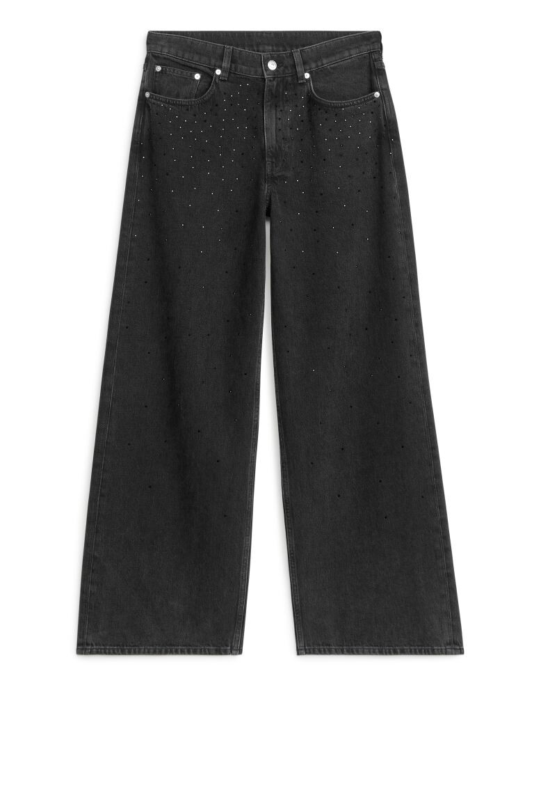 

Свободные джинсы cloud со стразами H&M, черный