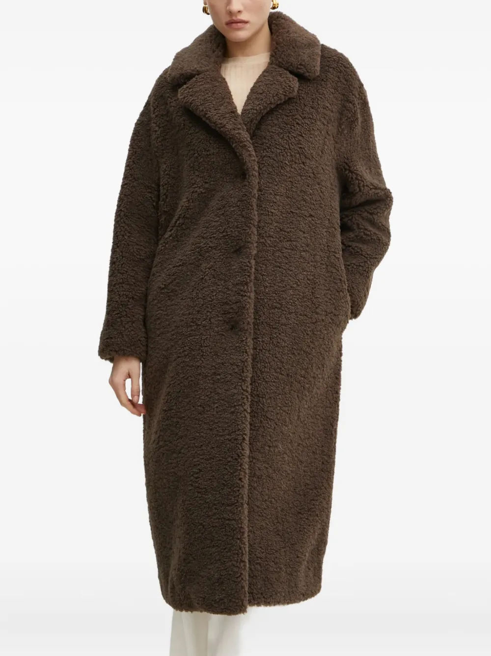 

Пальто на пуговицах с воротником Guess Usa, коричневый