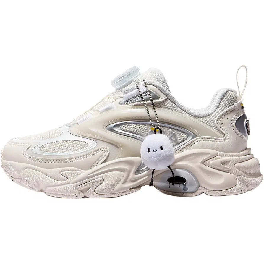 Кроссовки для бега Heritage FHT Textile, Synthetic Leather Rebound Breathable Support Low top Milk White Kids' FILA KIDS