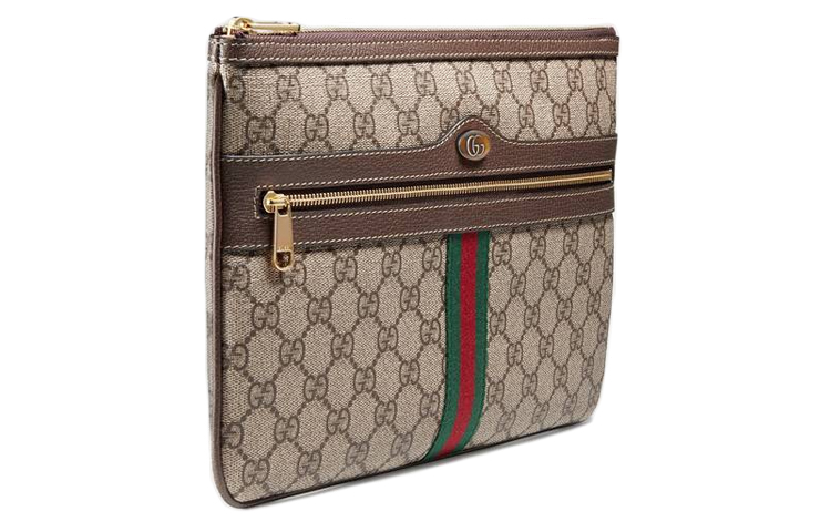 Женский клатч Gucci Ophidia из канваса с кожаной отделкой — фото 3