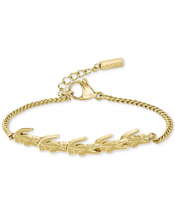 

Браслет из крокодиловой кожи Lacoste, gold