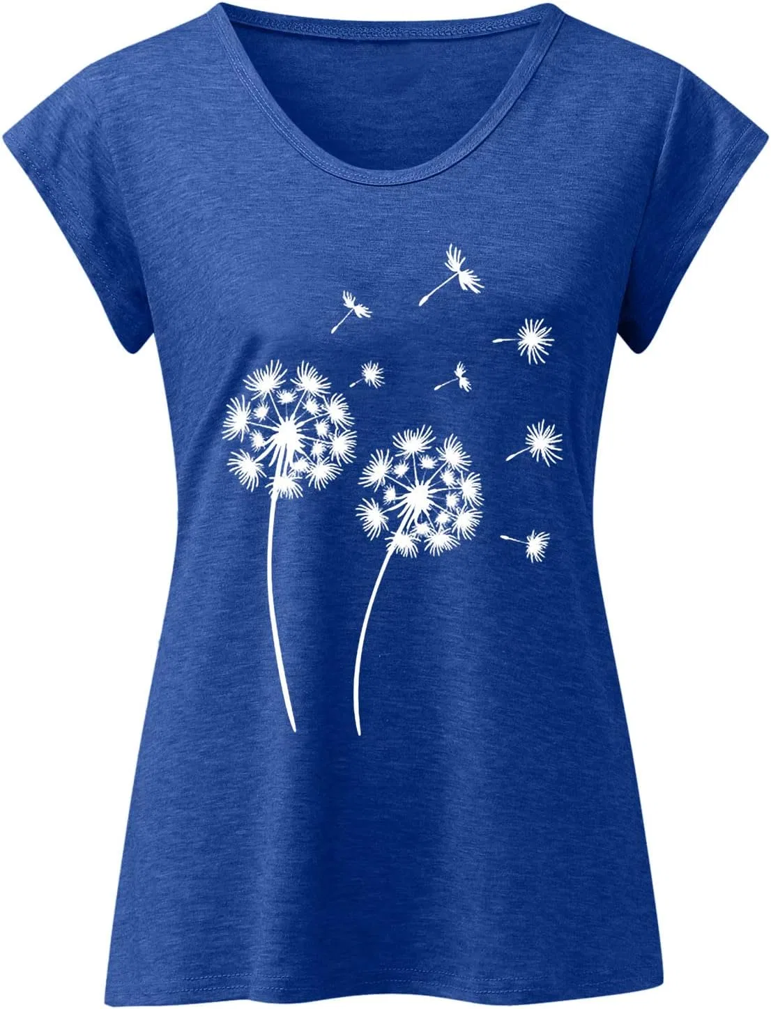 Топ женский с V-образным вырезом, свободный, Casual Tee, синий — фото 2