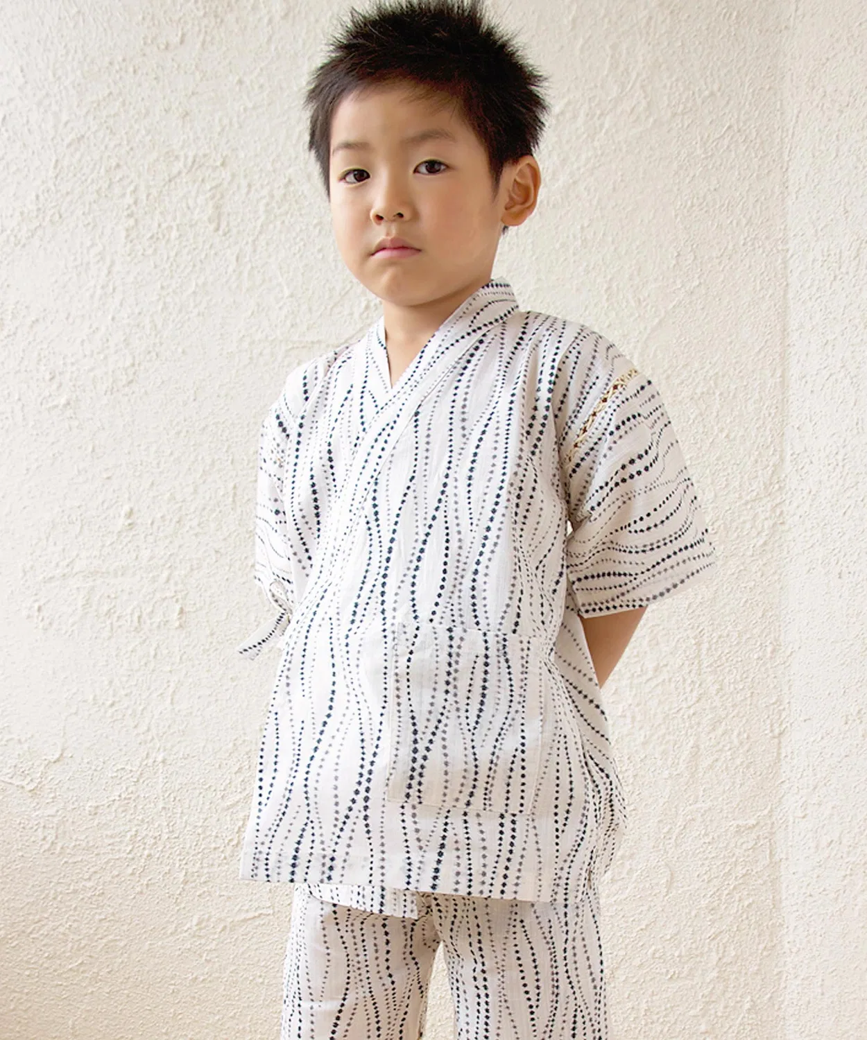 Детское кимоно Jinbei из хлопка, черный — фото 4