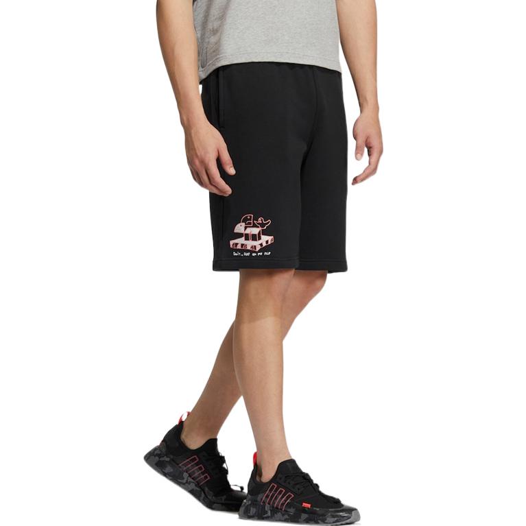 Шорты adidas Pink Logo Printing Elastic Waistband Sports Shorts Black IA9077 — фото 3