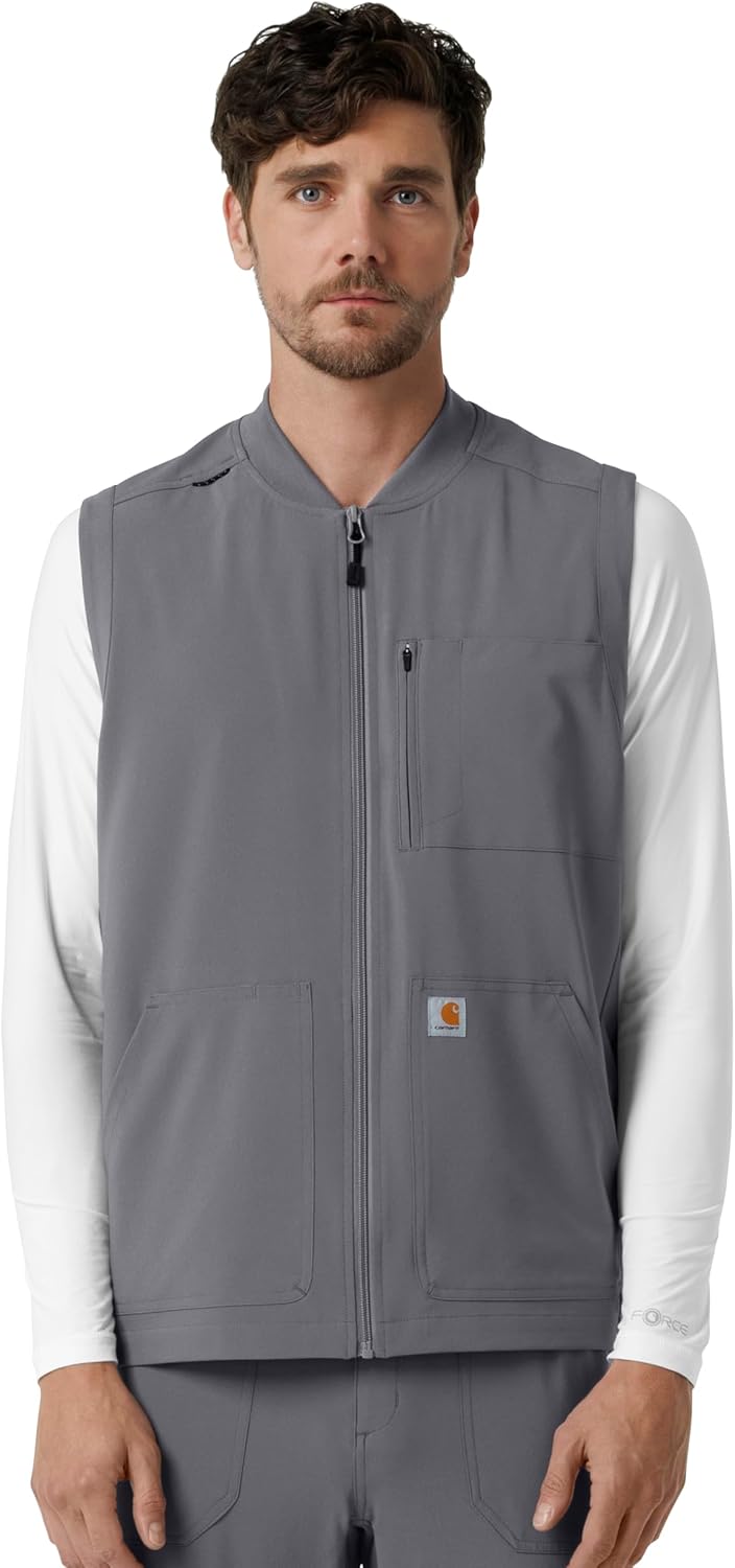 

Carhartt мужская легкая жилетка Force Cross-Flex, Pewter