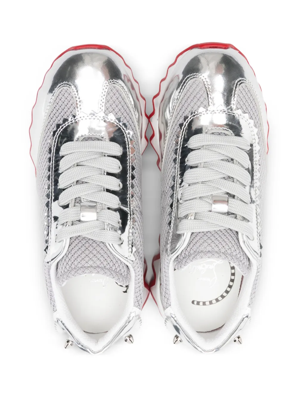 Кроссовки с панелями Christian Louboutin Kids, серебристый — фото 3
