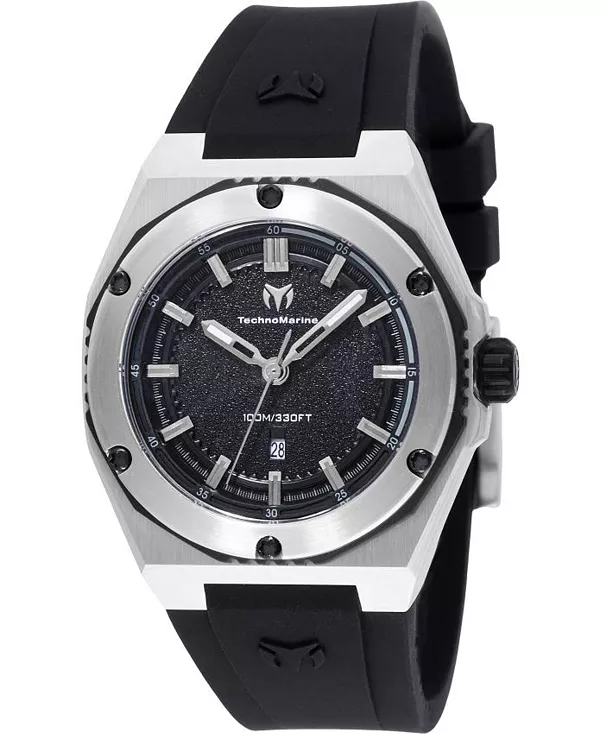 

Женские часы tm-416050 с черным циферблатом и коралловым кварцем Technomarine, black