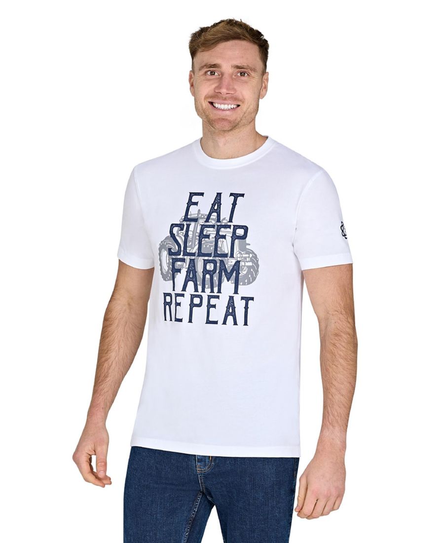 

Футболка Big & Tall YFC Eat Sleep Farm Raging Bull, White, Белый, Футболка Big & Tall YFC Eat Sleep Farm Raging Bull, White