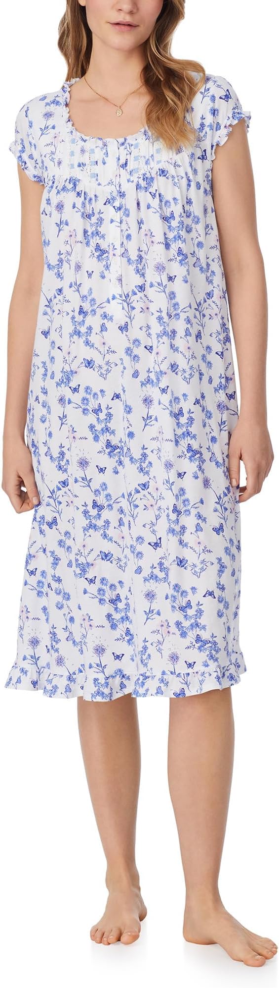 

Ночная рубашка Eileen West Waltz Cap Sleeve Nightgown, цвет White Ground Butterfly Garden