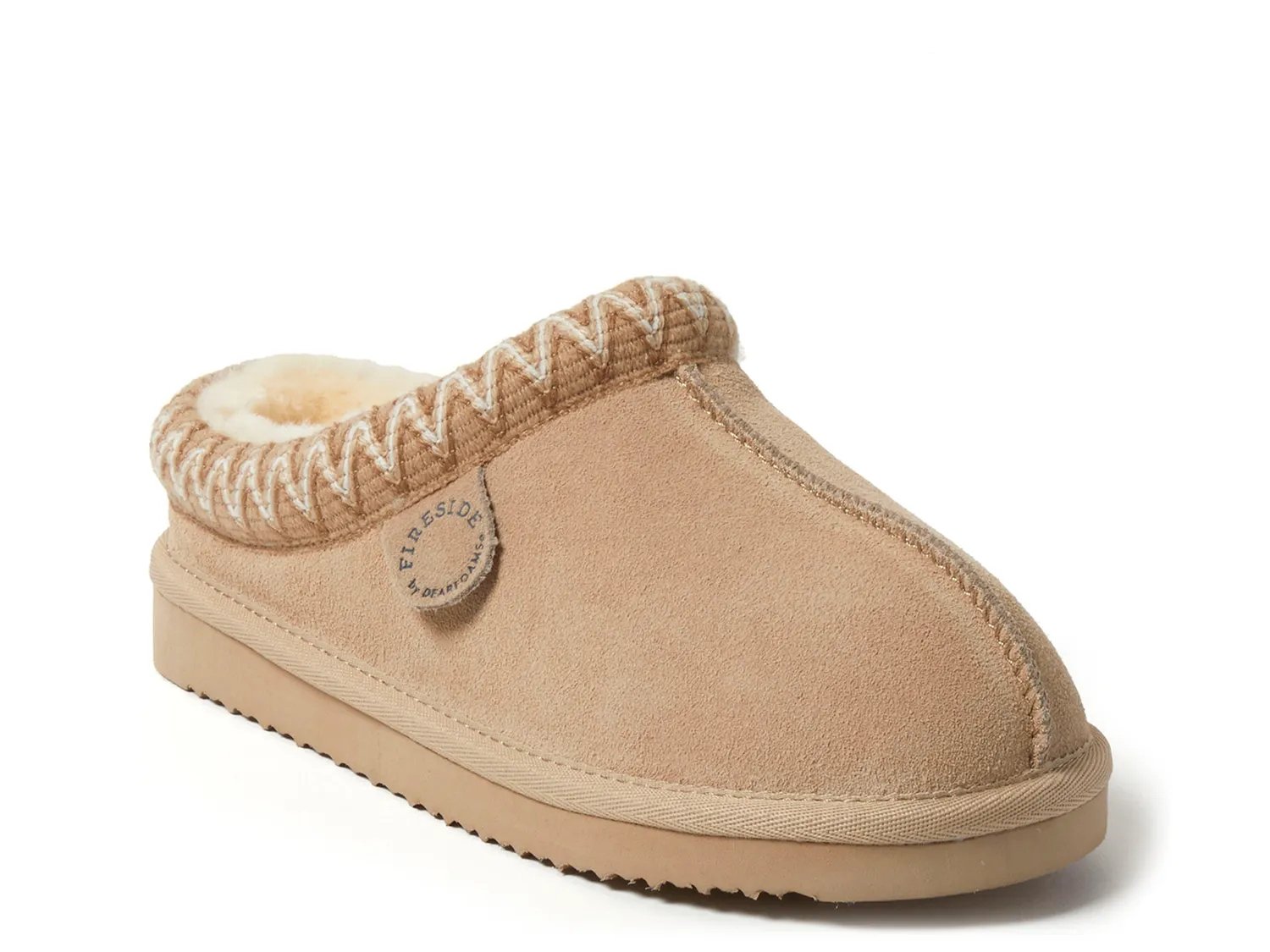 Тапочки Fireside by Dearfoams Greta Stitched Clog, светло-коричневый