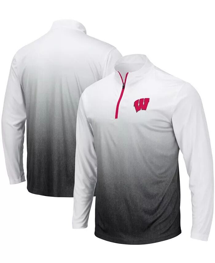 

Мужская серая куртка с молнией до четверти и логотипом Wisconsin Badgers Magic Team Colosseum