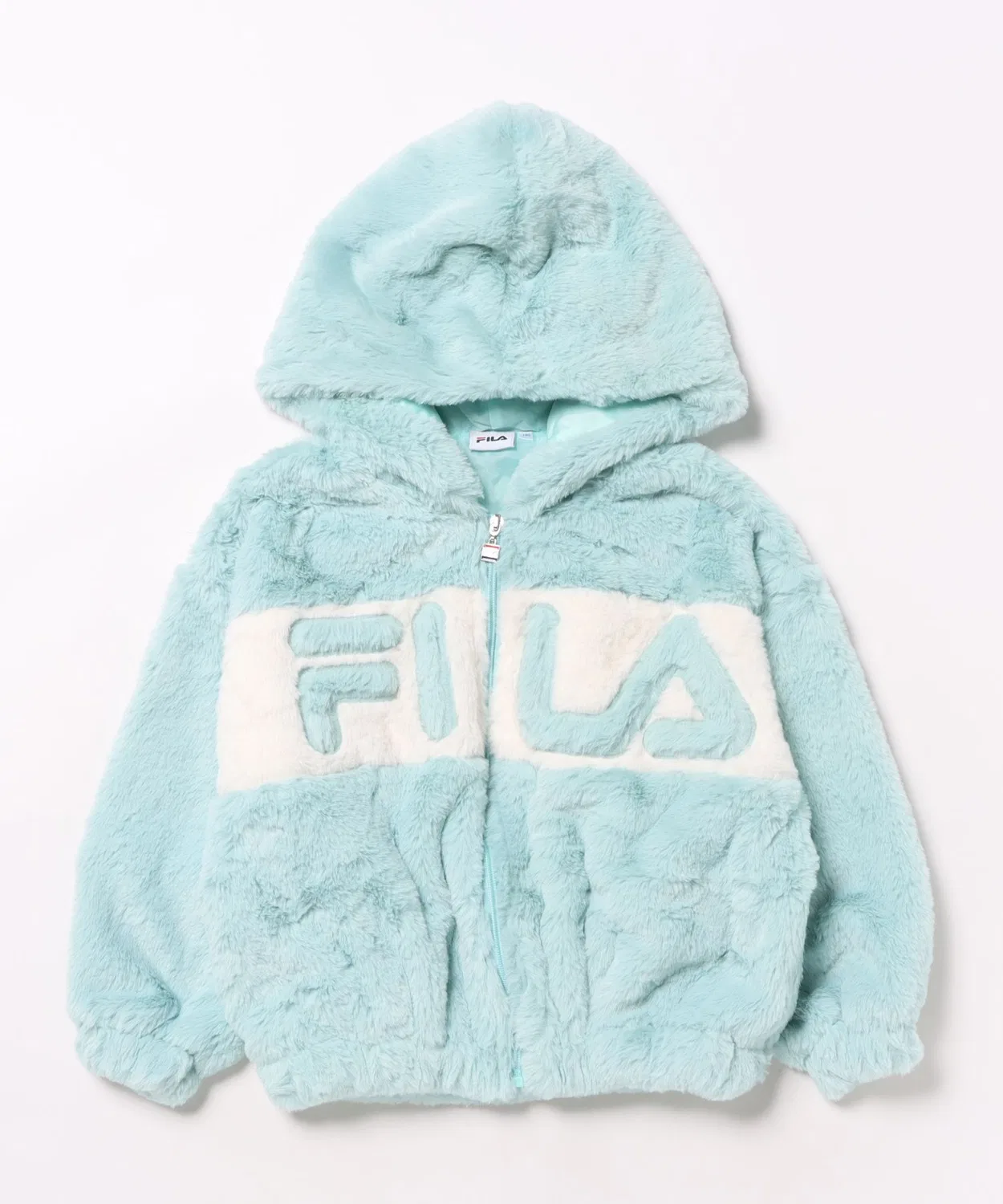 Куртка FILA из шерпы с капюшоном, полиэстер, 130-160 см, мята