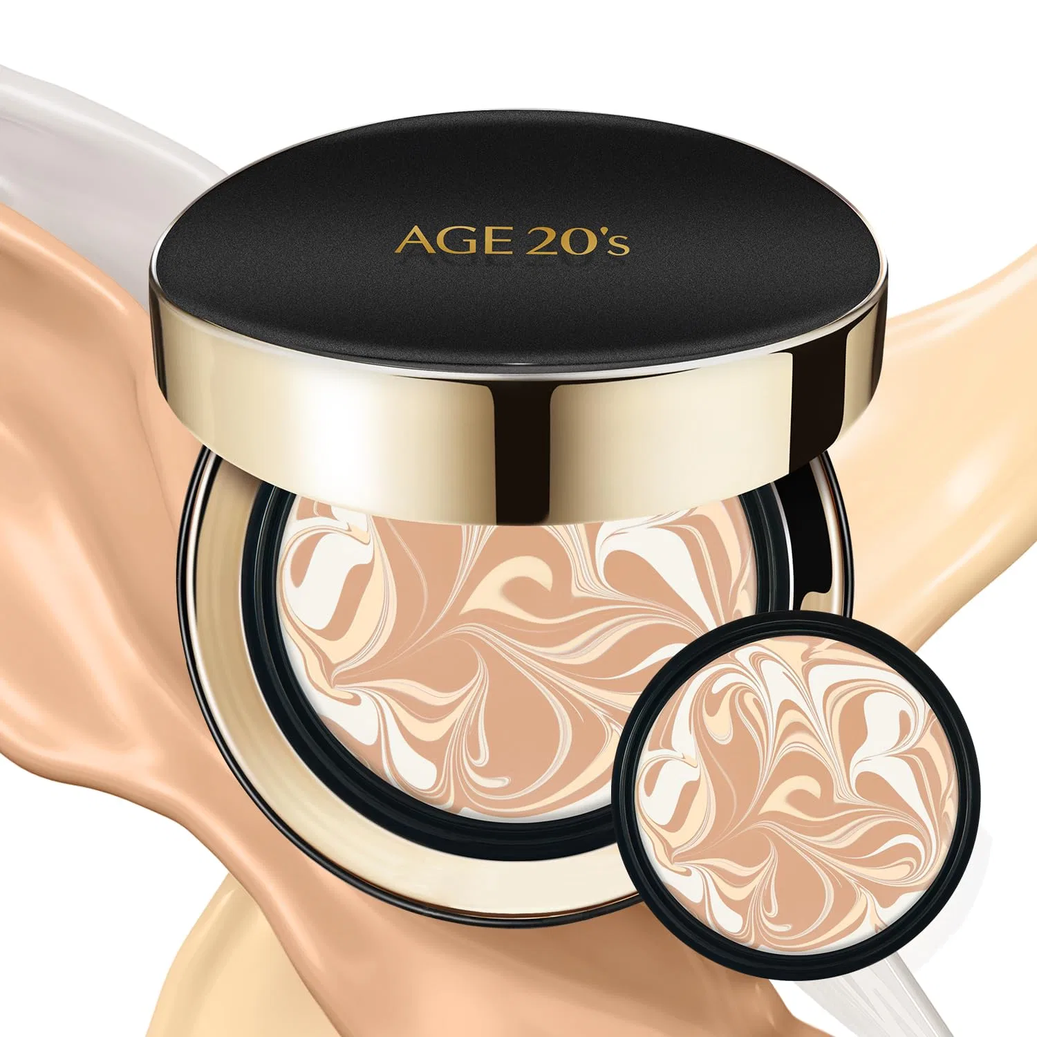 Кушон-тональная основа AGE 20's Signature 71% Essence Double Cover Pact + рефил Age20'S