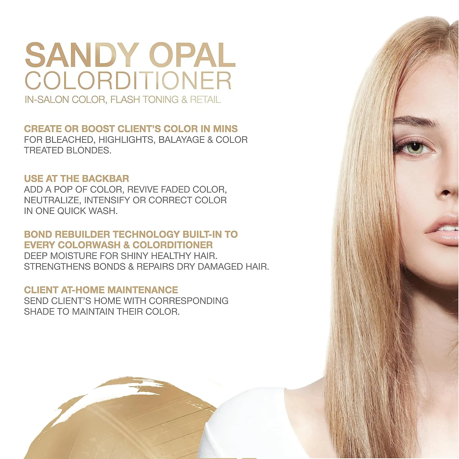 Кондиционер для волос Celeb Luxury Color Depositing Conditioner - средство для обновления цвета с компонентами Bondfix Bond Rebuilder, Viral и Gem Lites, подходит для использования с Colorwash., Sandy Opal — фото 2
