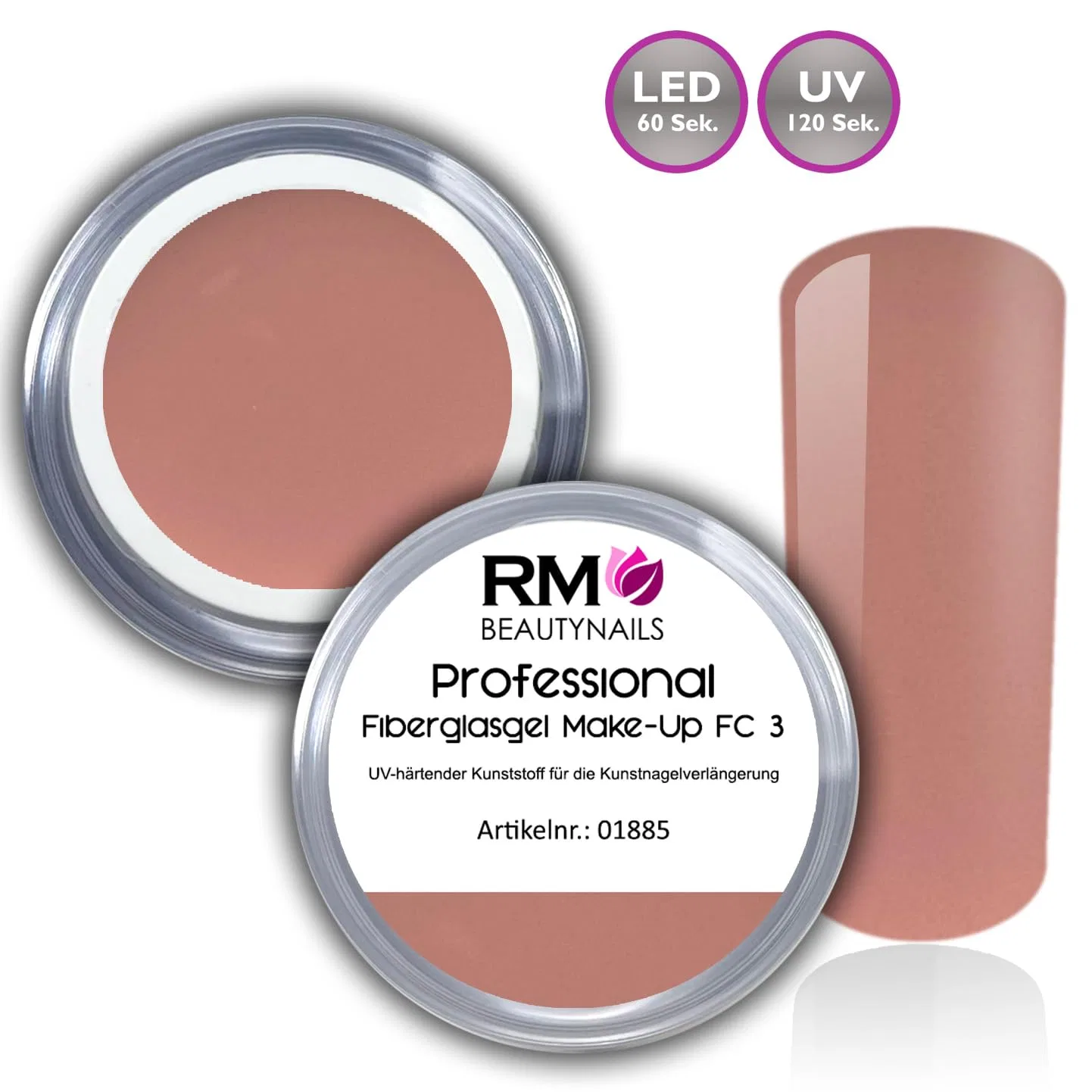 Камуфлирующий УФ-гель для наращивания ногтей FC3 Beige Nude 15 мл Rm Beautynails — фото 2