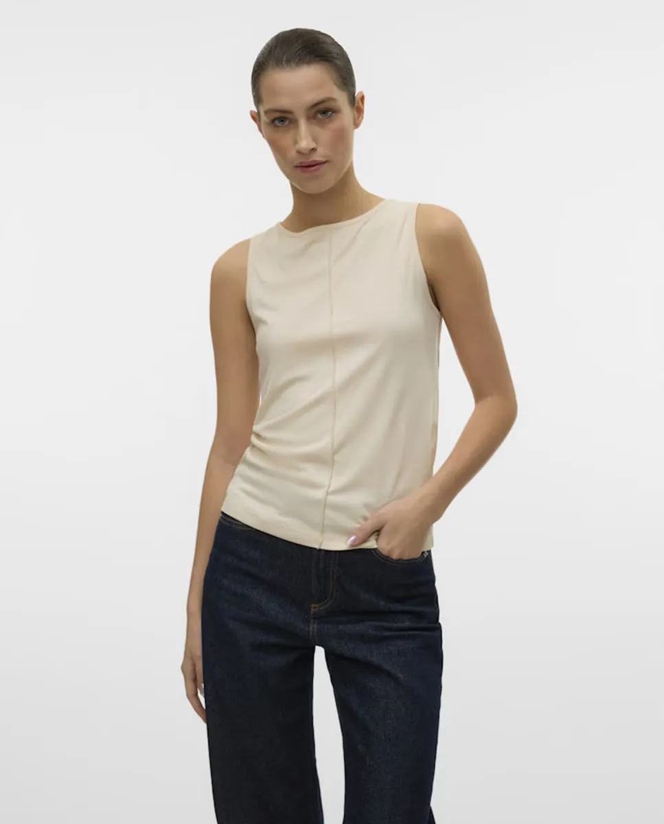 

Женский прямой топ без рукавов Vero Moda, цвет Blanco hielo