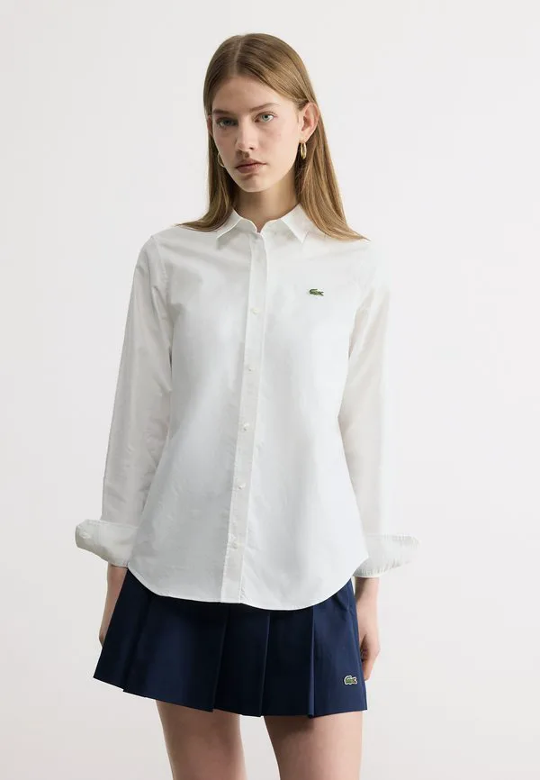 Блузка Lacoste White, на пуговицах, однотонная