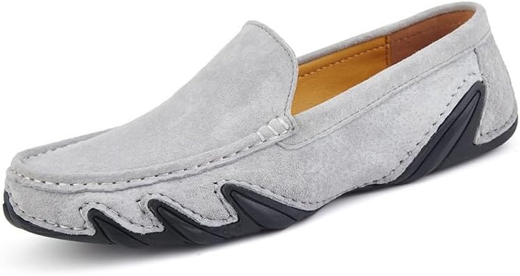 

Мужские повседневные замшевые лоферы с противоскользящей и прочной подошвой, мокасины, легкие и удобные, легко носить и снимать Zestrelax, серый
