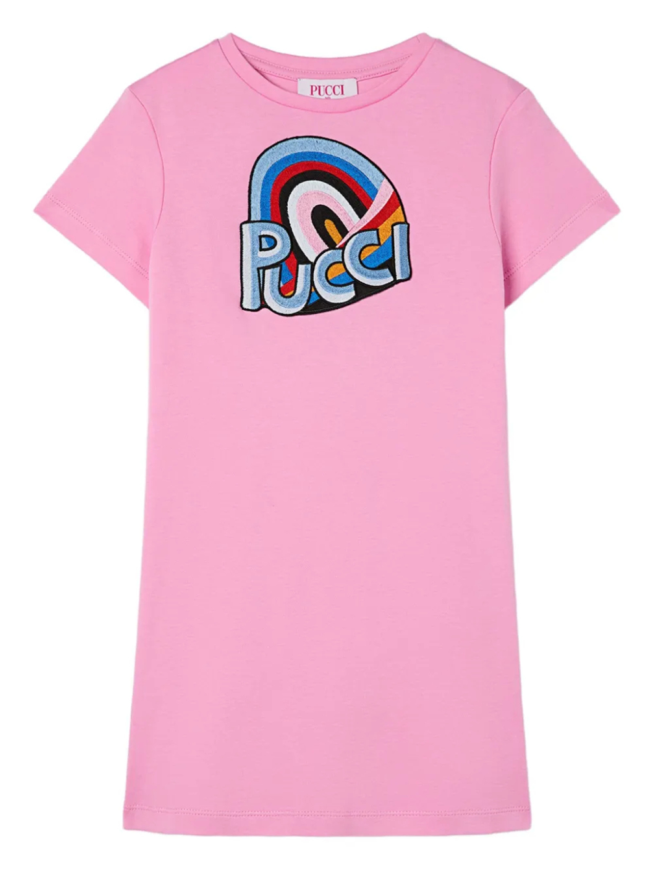 

Платье-футболка с вышитым логотипом PUCCI Junior, розовый