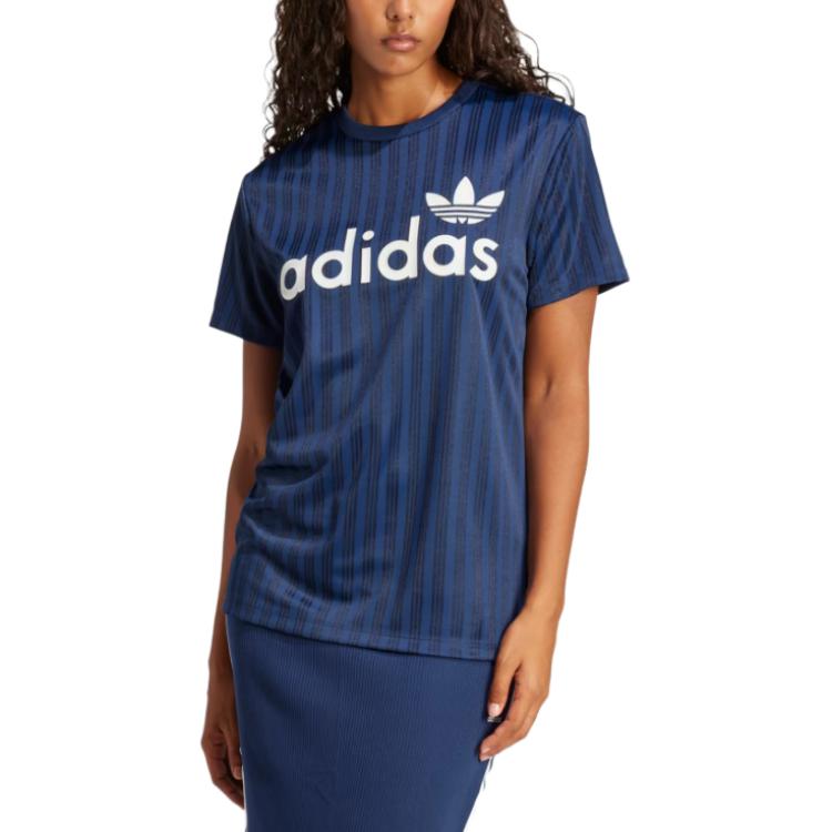 Футболка Boyfriend с линейным принтом Adidas Originals, indigo — фото 4