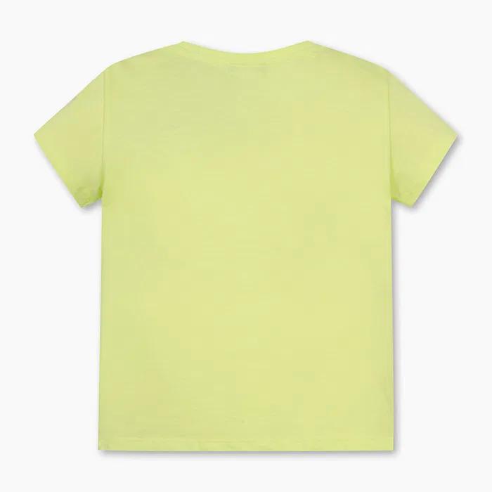 Детская жёлтая футболка с блестящим акцентом от Benetton Kids — фото 2