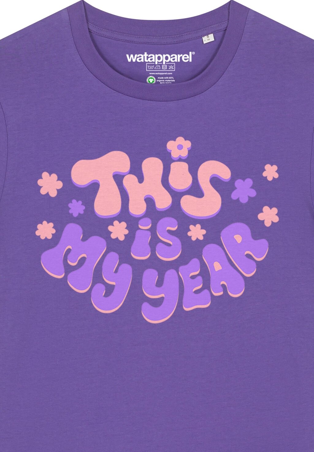 

Футболка с принтом THIS IS MY YEAR watapparel, фиолетовый