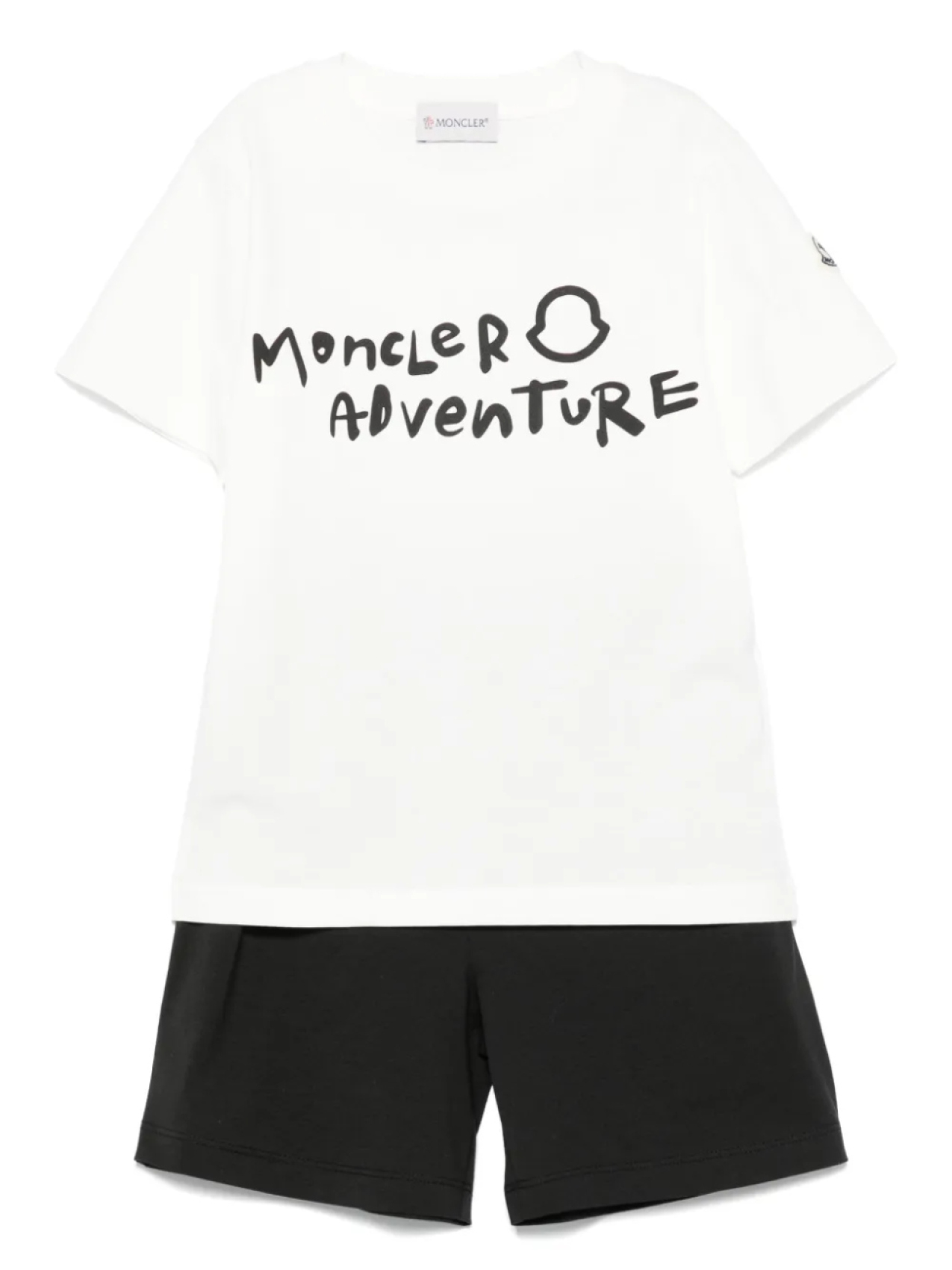 

Moncler Enfant комплект из футболки и шортов с логотипом, белый