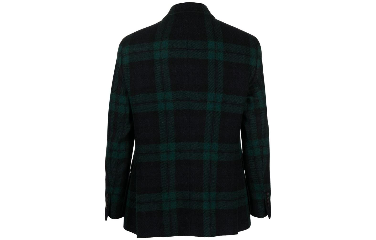Polo Ralph Lauren Приталенный однобортный пиджак из шерсти в рубчик, Green — фото 4