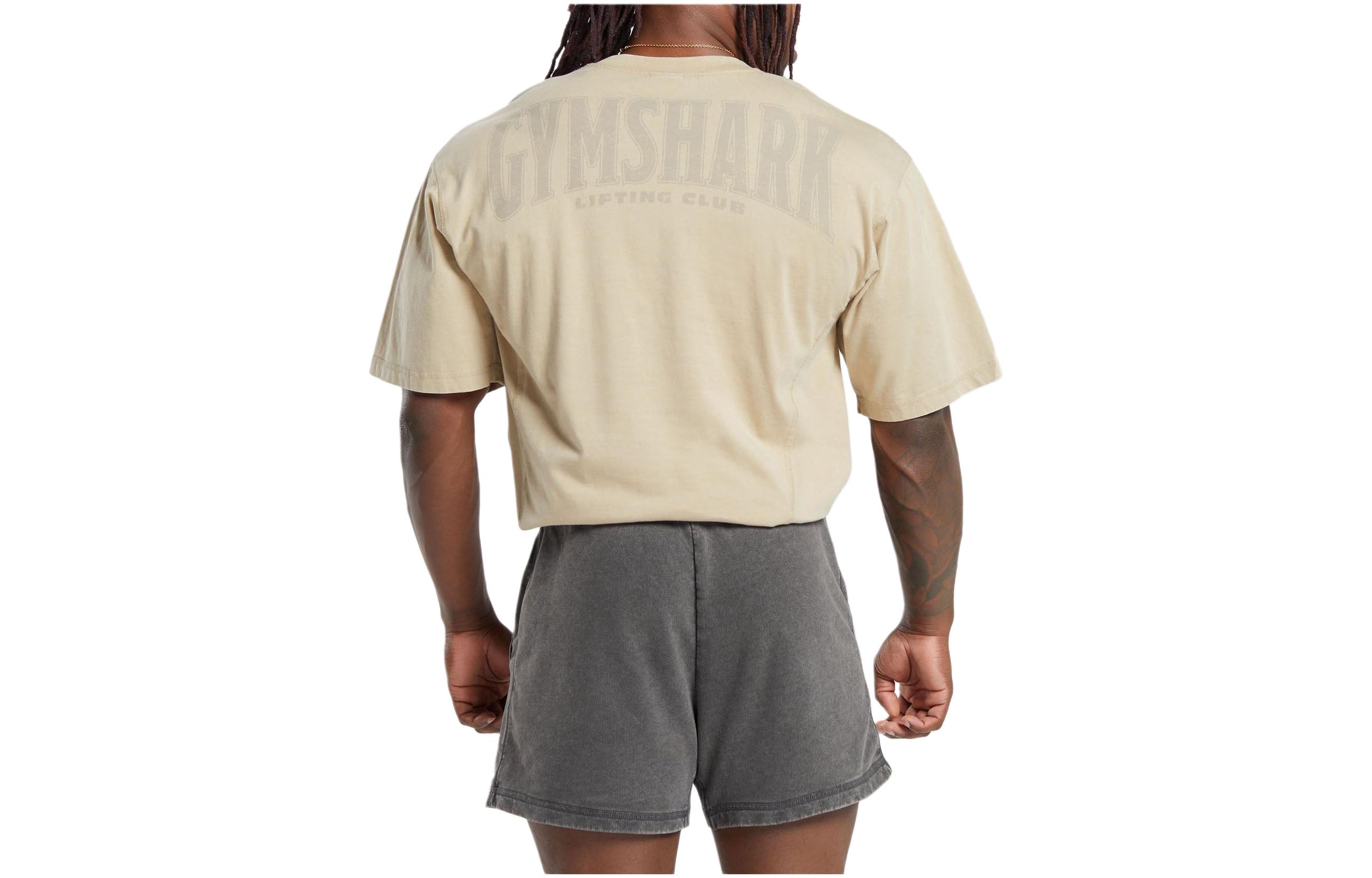 

GYMSHARK Футболка HERITAGE WASHED, мужская, цвет «пустынный бежевый»