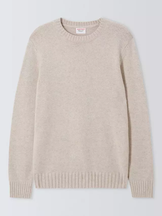 

Джемпер John Lewis ANYDAY Cotton Blend Knit Crew Neck, цвет natural