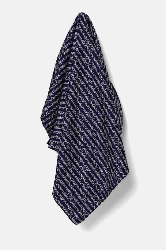 

Шелковый шарф Tory Burch с монограммой t, синий