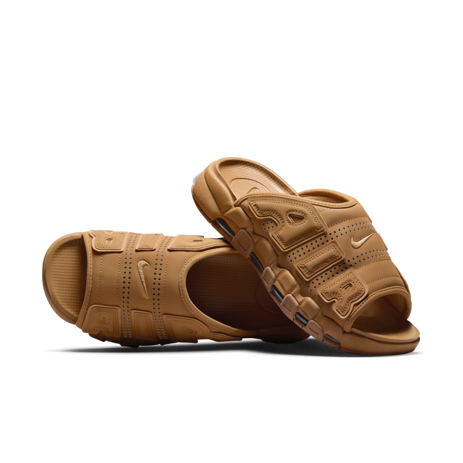 Слипоны Nike Air More Uptempo Slide 'Flax' FZ3116-200, желто-коричневый — фото 3