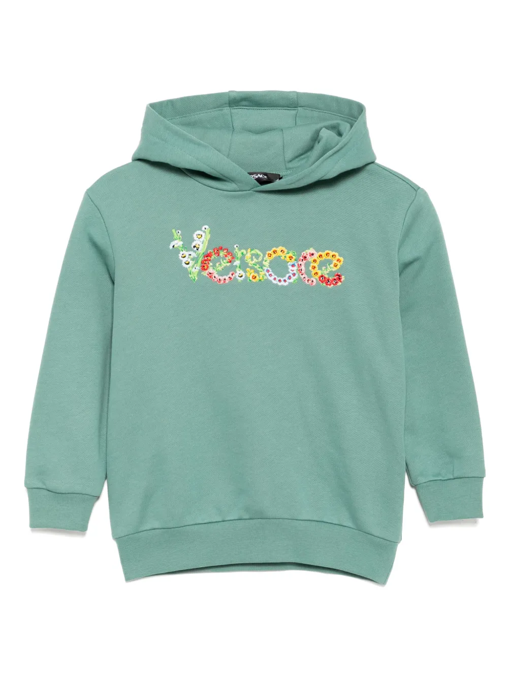

Худи с вышитым логотипом Versace Kids, зеленый