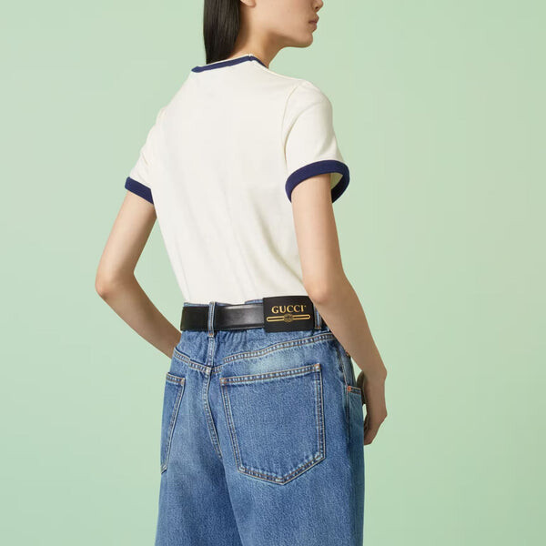 Футболка cotton jersey t-shirt with embroidery 'off white' Gucci, белый — фото 4