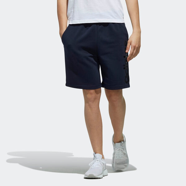 Шорты m ce shorts logo printing sports running knit navy blue Adidas, синий — фото 2