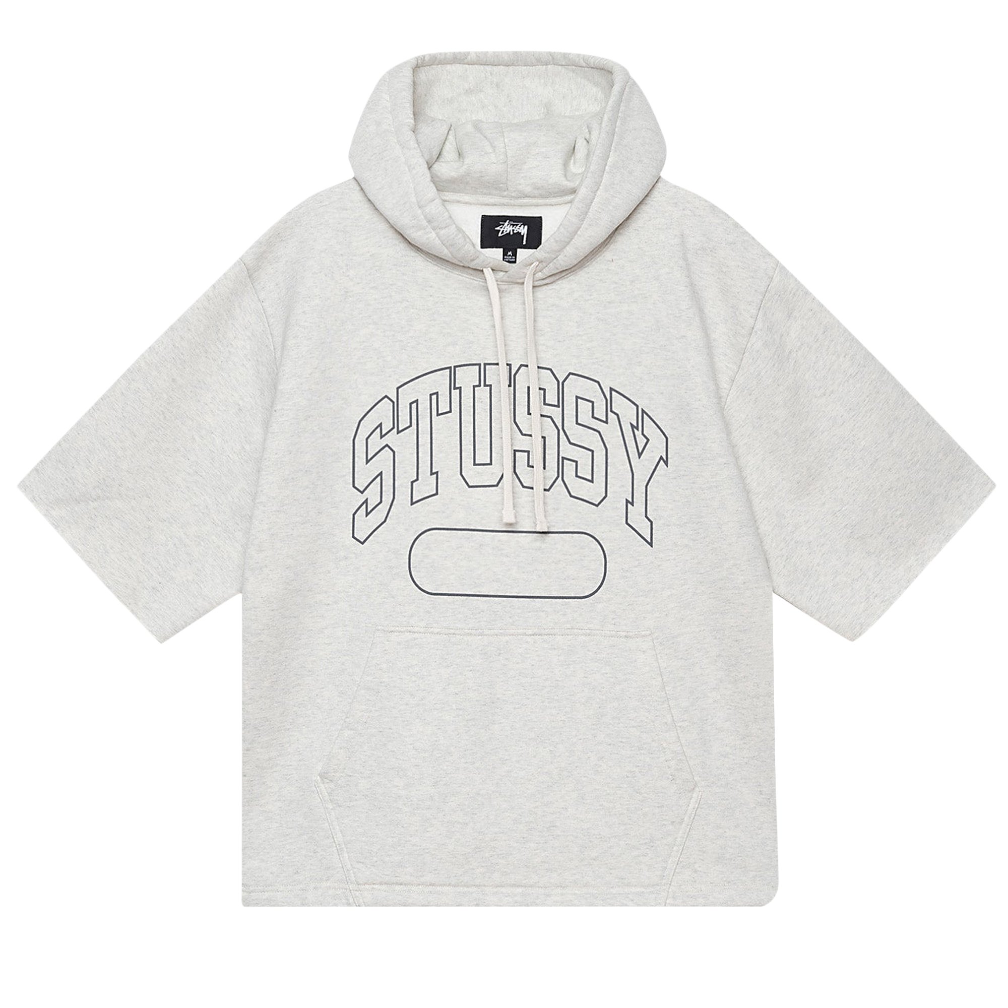 

Укороченная толстовка свободного кроя с короткими рукавами Stussy Ash Heather