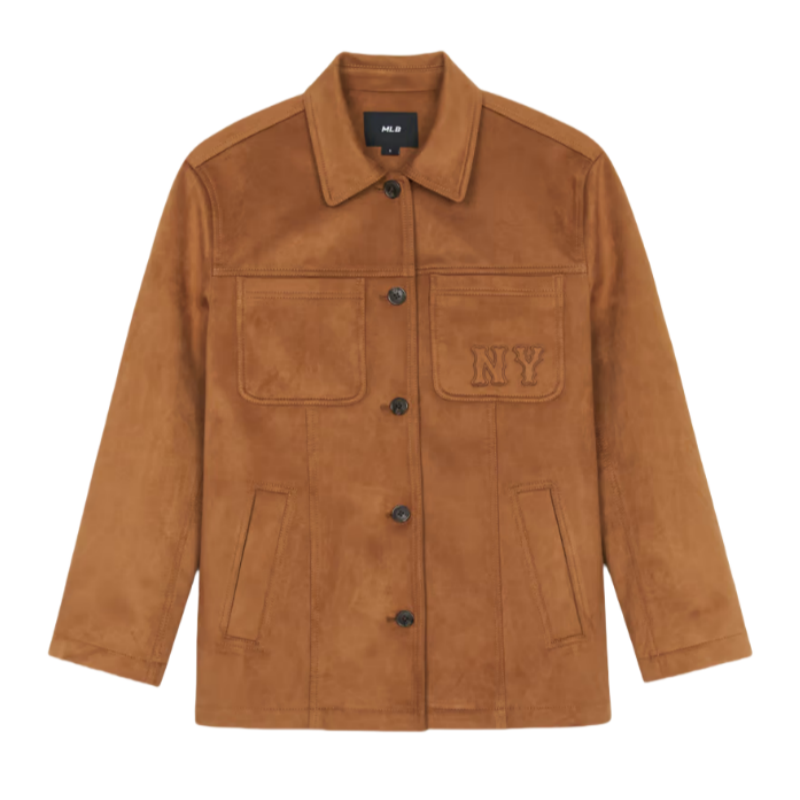 

MLB Бейсбольная куртка женская тёмная верблюжья, Dark Camel